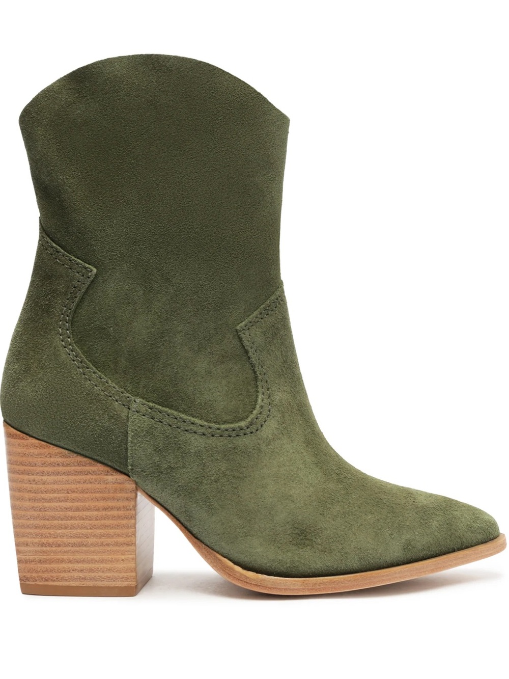 Schutz Women's Green Suede Western Ankle Boots 8B Like NEW
